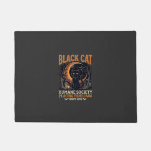 Black Cat Humane Society Halloween Crescent Moon L Doormat