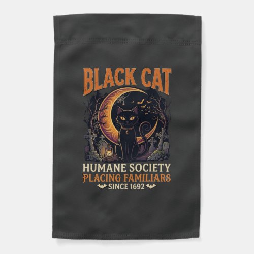 Black Cat Humane Society Halloween Crescent Moon L Garden Flag