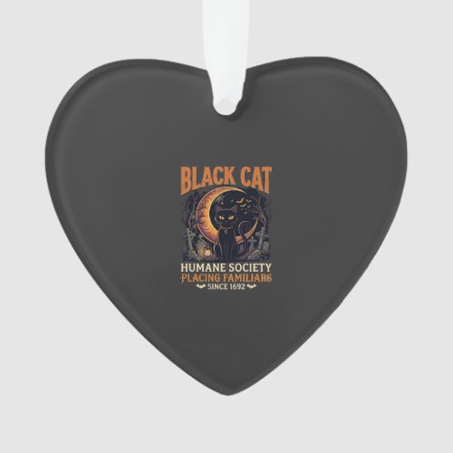 Black Cat Humane Society Halloween Crescent Moon L Ornament