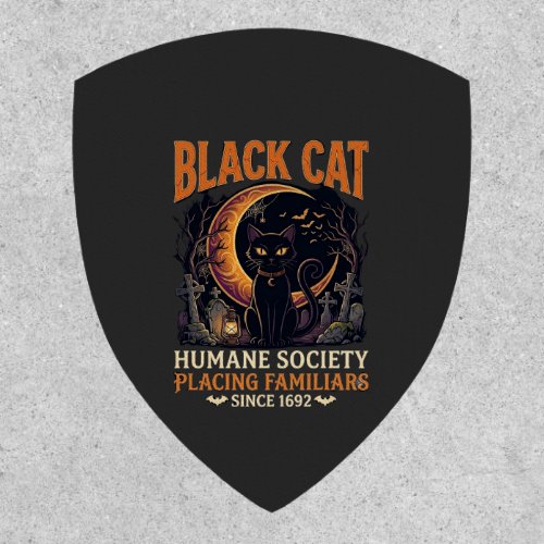Black Cat Humane Society Halloween Crescent Moon L Patch
