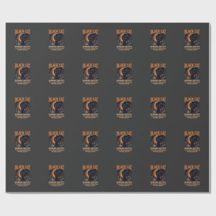 Black Cat Humane Society Halloween Crescent Moon L Wrapping Paper