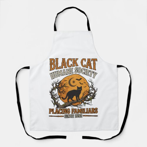Black Cat Humane Society Halloween Full Moon Bats_ Apron