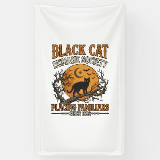 Black Cat Humane Society Halloween Full Moon Bats_ Banner