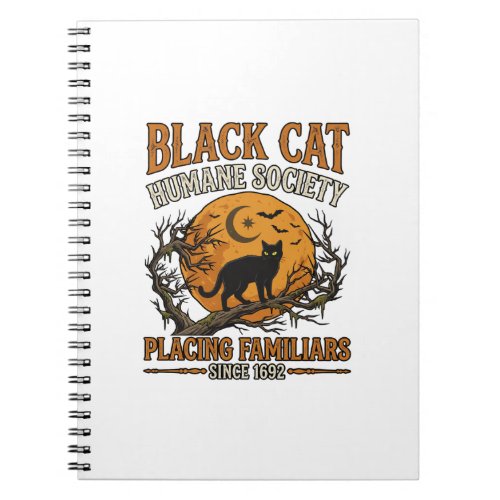Black Cat Humane Society Halloween Full Moon Bats_ Notebook