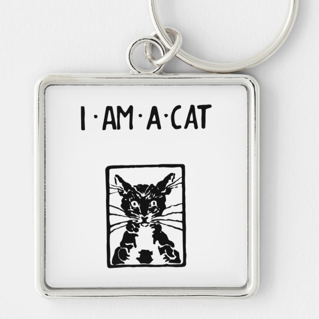 Black Cat I am a Cat Cat Lover Keychain (Front)