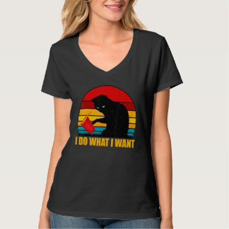 Black Cat I Do What I Want T-Shirt