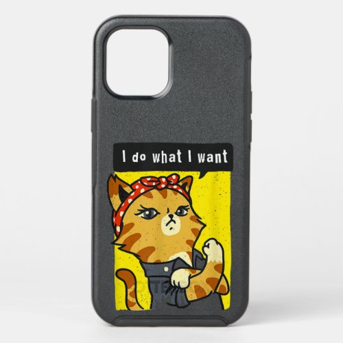 black cat I do what I want with my cat funny black OtterBox Symmetry iPhone 12 Pro Case