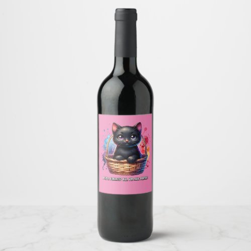 Black Cat I Have Faults No Im Not Human Wine Label