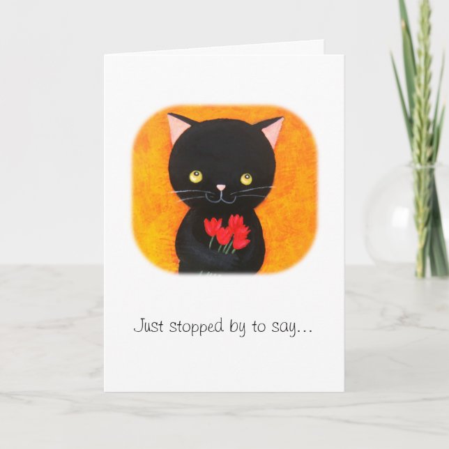Black Cat I Love You Card Valentine's day Card (Front)