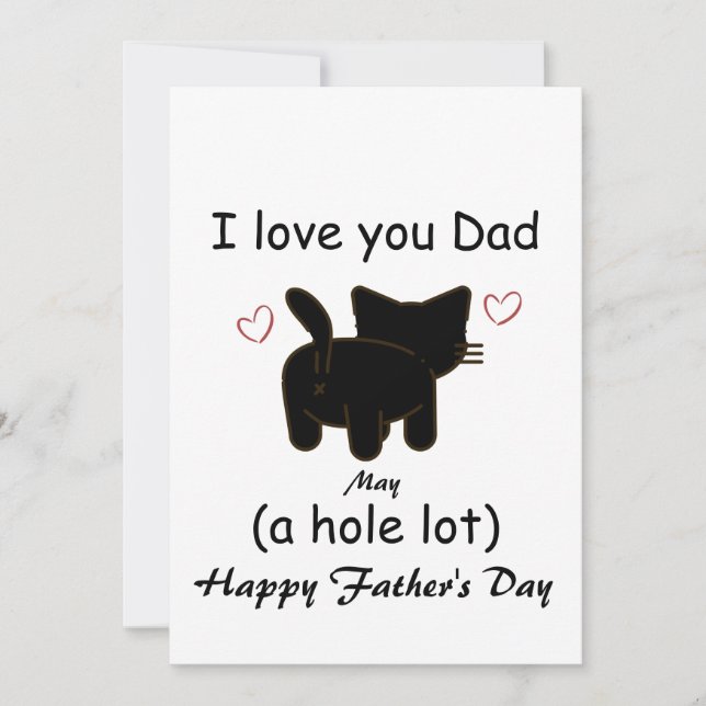 Black cat I love you dad a hole lot  Invitation (Front)