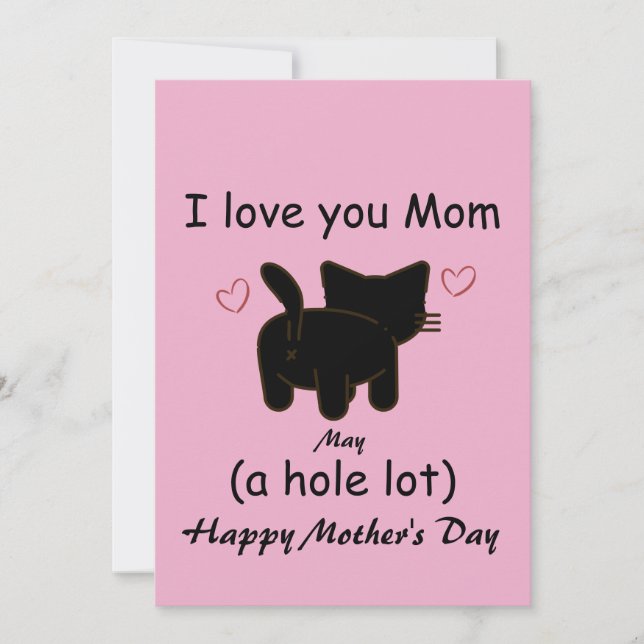 Black cat I love you mom a hole lot  Invitation (Front)