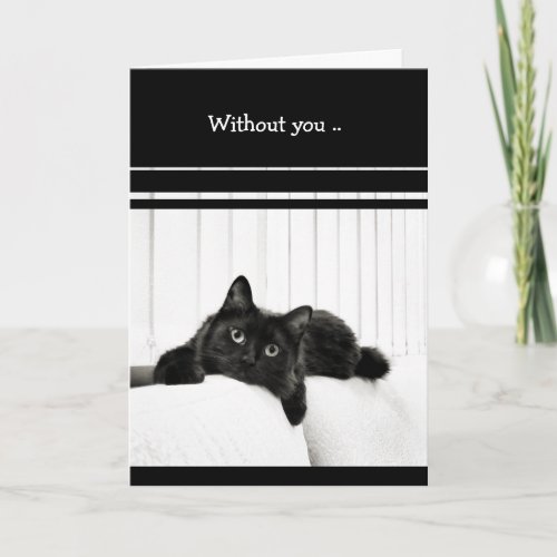 Black Cat I Miss You card