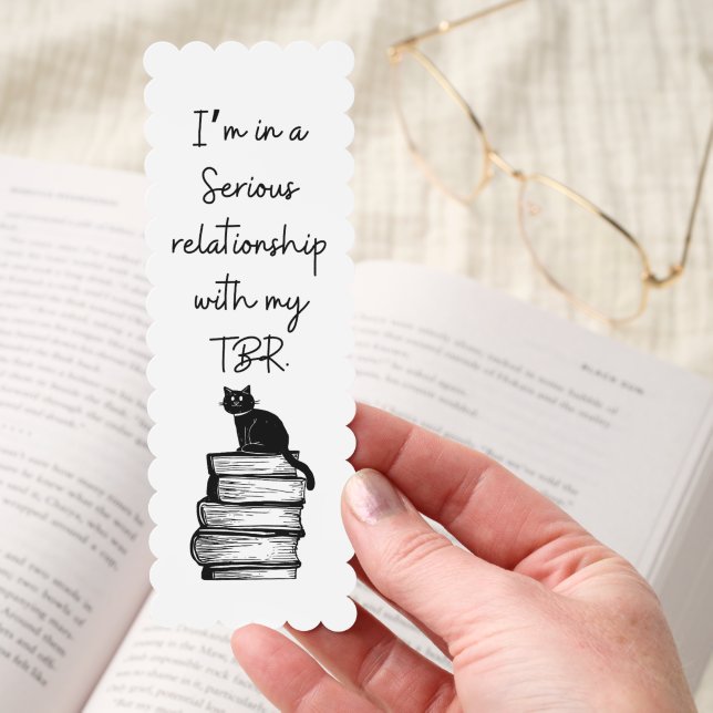 Black Cat I'm in a serious Relationship Custom  Bookmarks (Hand)