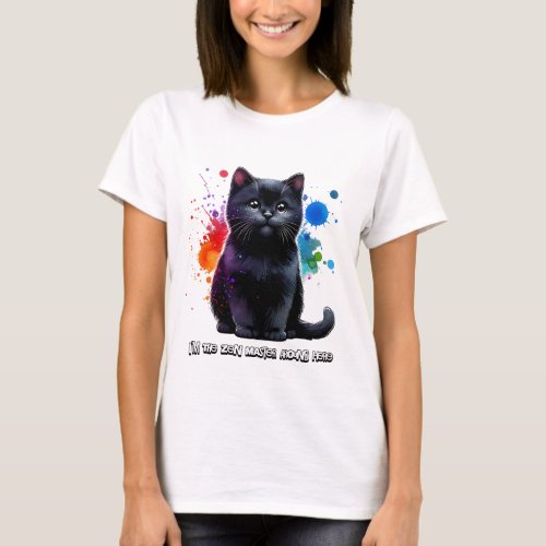 Black Cat Im The Zen Master Around Here T_Shirt