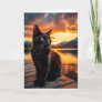 Black Cat in a Gorgeous Sunset Greeting Card