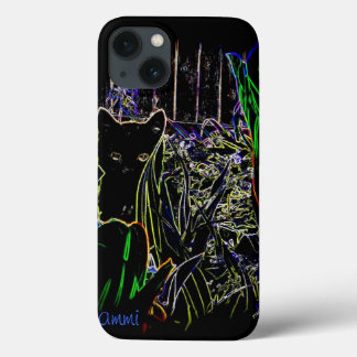 Black Cat in A Neon Garden iPad Air case