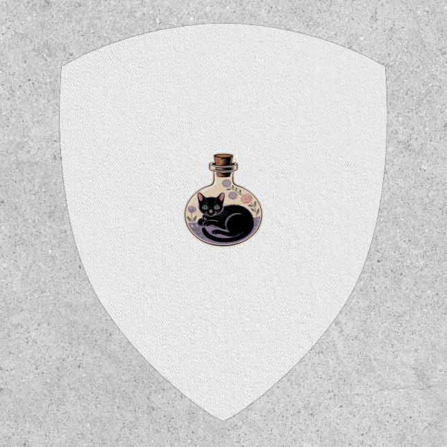 Black Cat in Potion Bottle Classic T-Shirt Patch (Front)