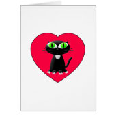 Black Cat In Red Heart (Front)