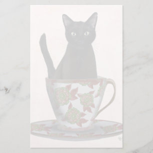 Black Cat in Teacup Stationery