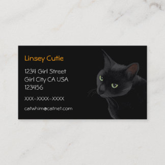 Black cat in the dark business card