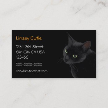 Black Cat In The Dark Business Card by BATKEI at Zazzle