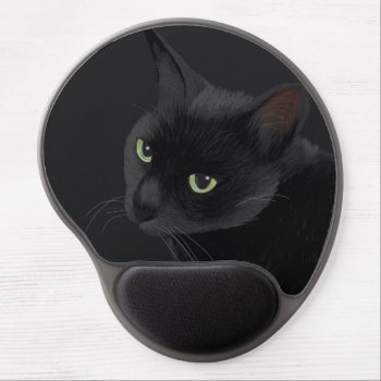 Black Cat In The Dark Gel Mouse Pad by BATKEI at Zazzle