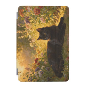 Black Cat in the Flowers I iPad Mini Cover