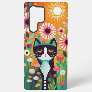 Black Cat in The Garden Samsung Galaxy S22 Ultra Case