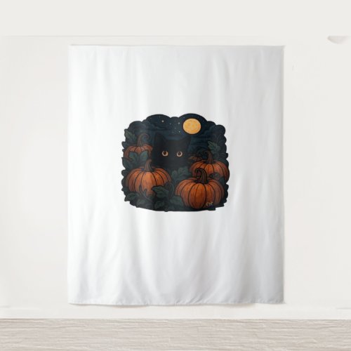 Black Cat in the Patch Classic T-Shirt Tapestry
