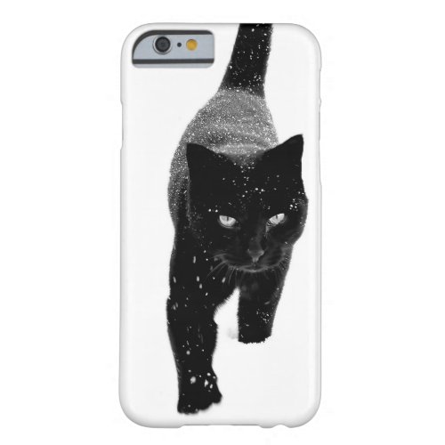 Black Cat in the Snow Photo Barely There iPhone 6 Case