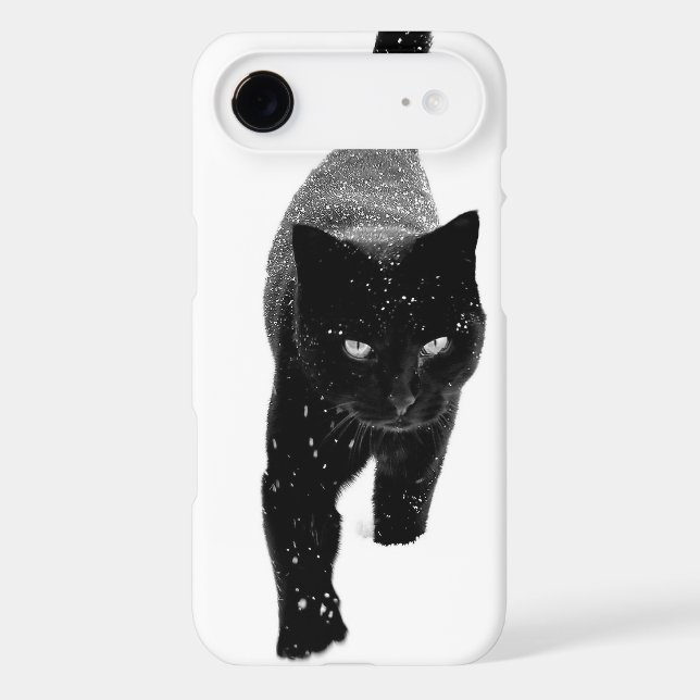 Black Cat in the White Snow Case-Mate iPhone Case (Back)