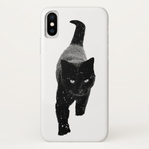 Black Cat in the Winter iPhone X Case