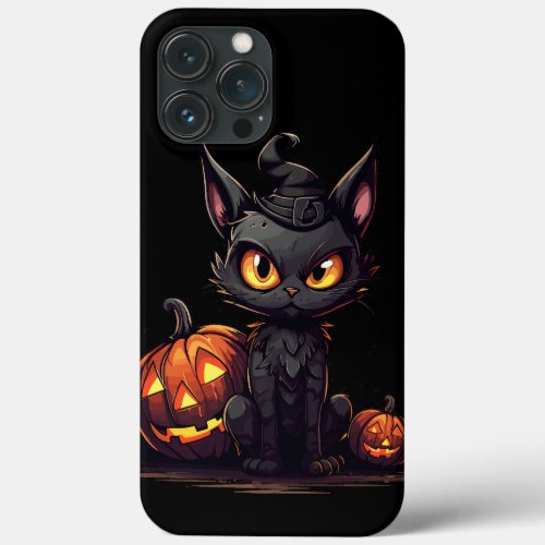 Black Cat in Witch Hat Meowlow iPhone  iPad case