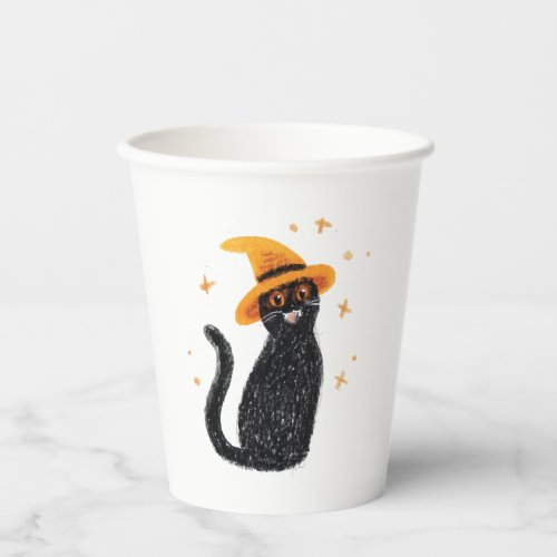 Black Cat in Yellow Hat Paper Cups
