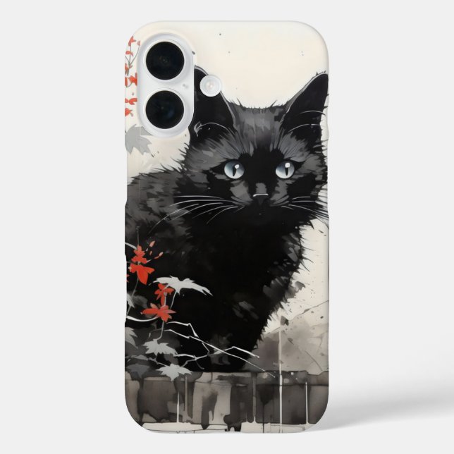 Black Cat Ink Case-Mate iPhone Case (Back)