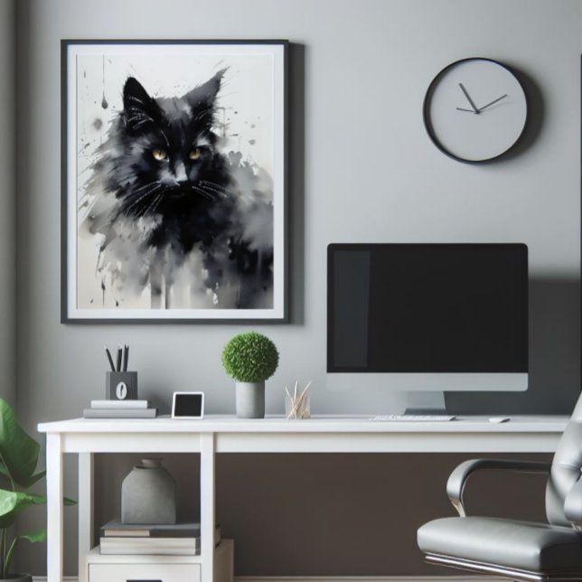 Black Cat Ink Painting Photo Print (Creator Uploaded)