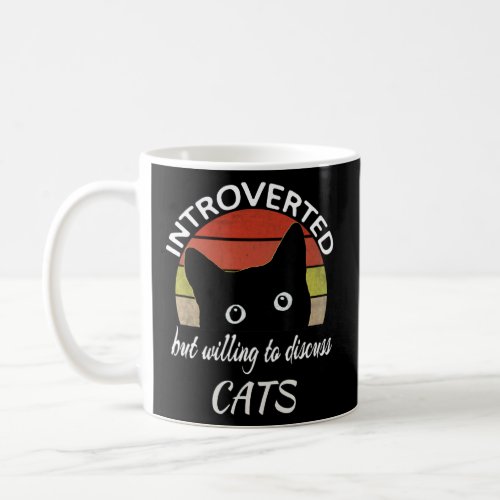 Black Cat Introverted But Willing To Discuss Cats  Coffee Mug
