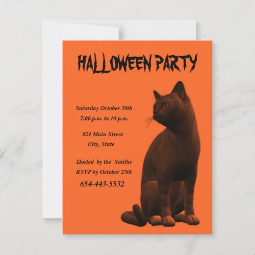 Black Cat Invitation Card Template