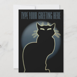 Black Cat Invitations Personalized Halloween Cards