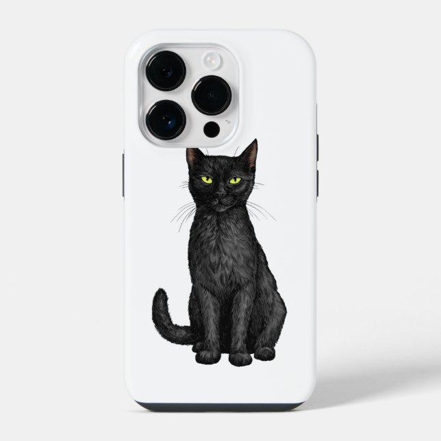 Black cat iphone case (Back)