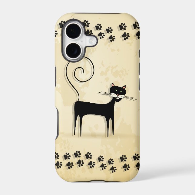 Black cat iphone case (Back)