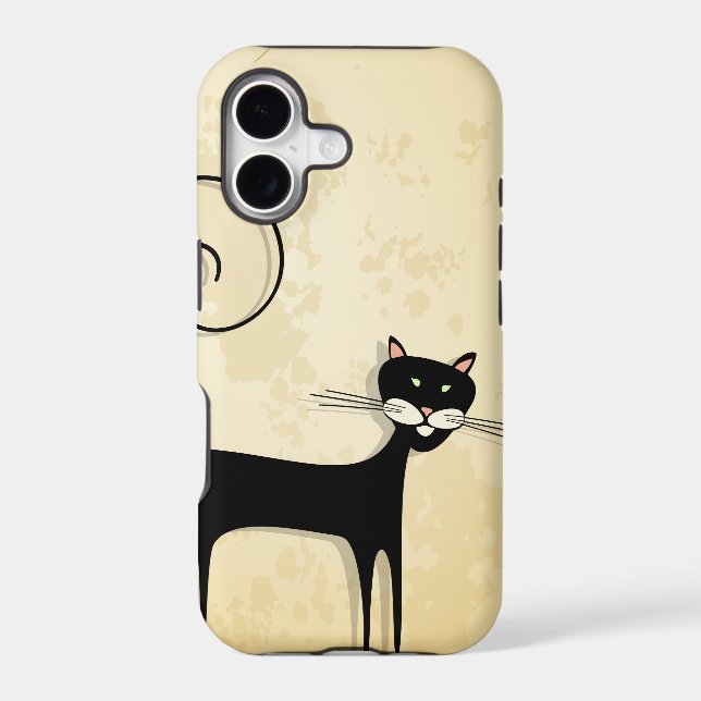 Black cat iphone case (Back)