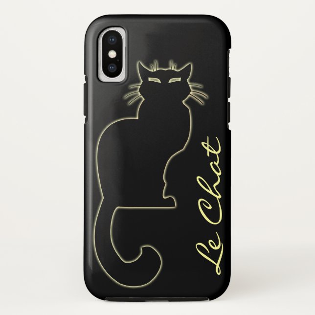 Black Cat iPhone Case Cat Lover Le Chat Case (Back)