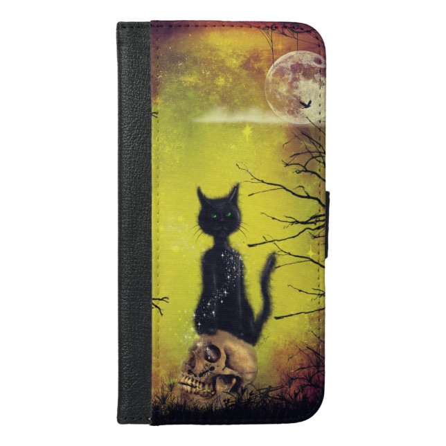 black cat iPhone wallet case (Front)