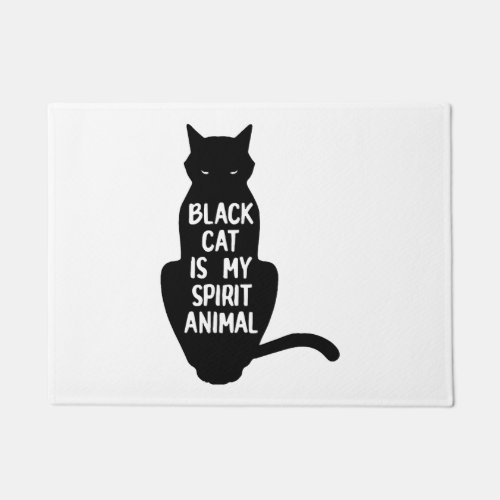 Black Cat Is My Spirit Animal T_Shirt Doormat