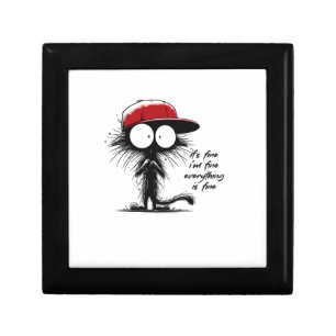 Black Cat It's Fine I'm Fine Everything Is Fine Fu Gift Box