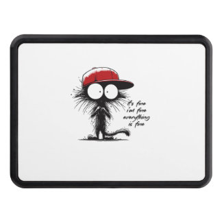 Black Cat It's Fine I'm Fine Everything Is Fine Fu Hitch Cover
