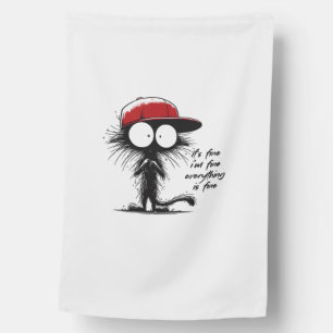Black Cat It's Fine I'm Fine Everything Is Fine Fu House Flag