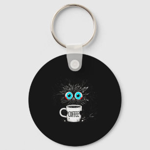 Black Cat Its Fine Im Fine Everything Is Fine Funn Keychain