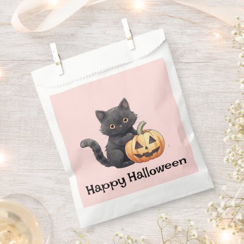 Black Cat Jack_O Lantern Happy Halloween Favor Bag